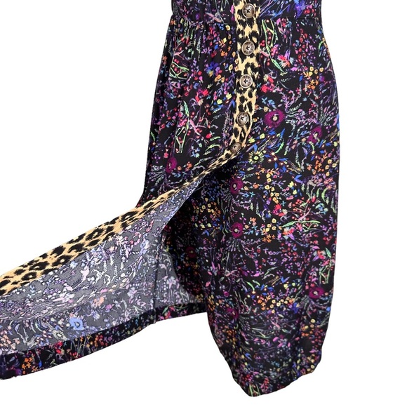 Anthropologie Maeve floral animal print Morgan dress v-neck buttons leopard 6 - Picture 10 of 16